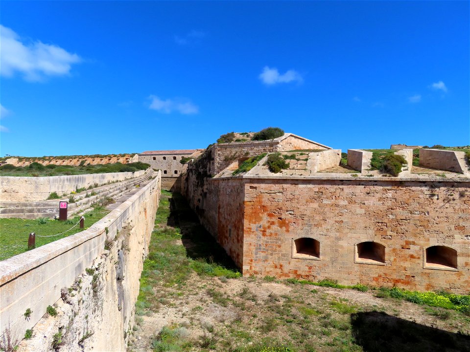 Fort at mouth of harbor Mahon Menorca Spain