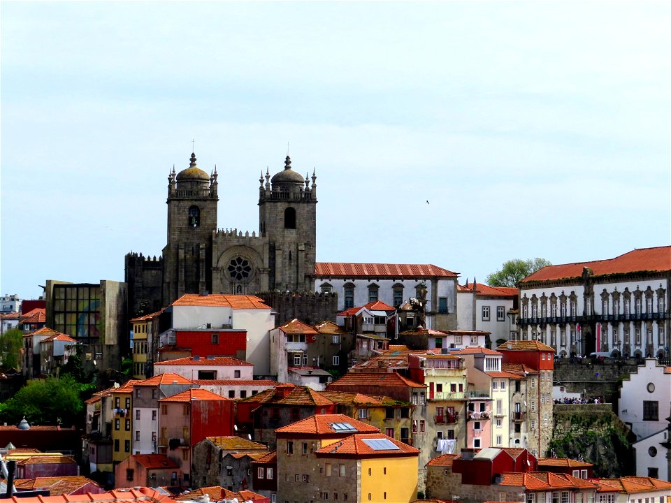 Cathedral and rooftops Porto Portugal