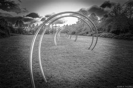 There is a stunning piece of public art in the shape of the Double Helix – the structure of DNA. The helix, which is more than 60 yards long and 10 feet high, was sculpted by David Annand.