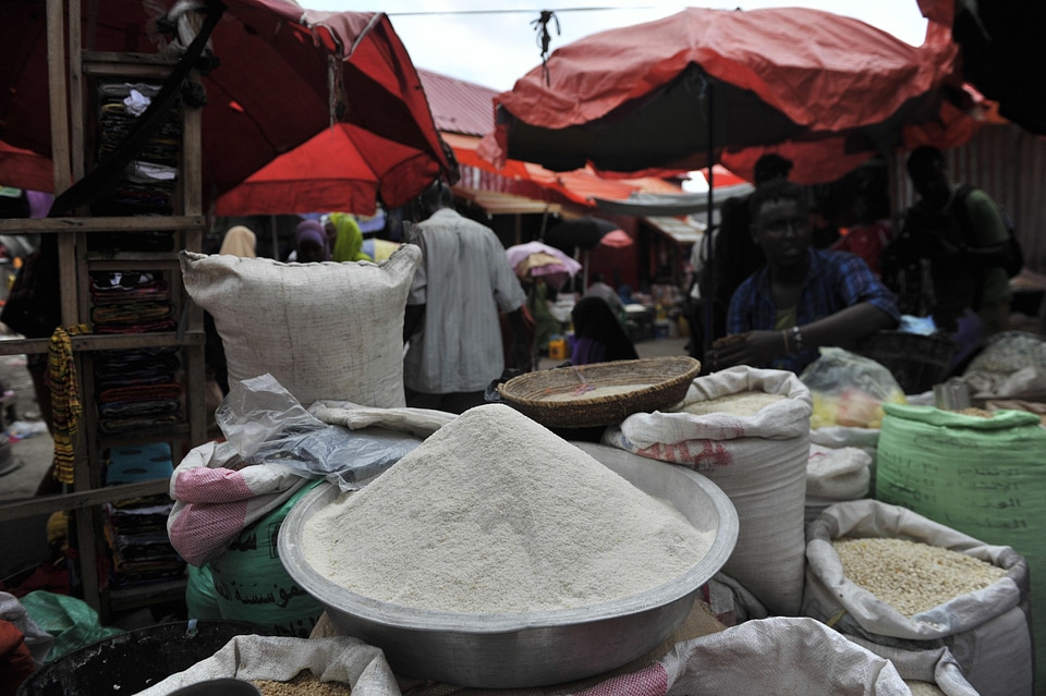 Market cassava flour gari