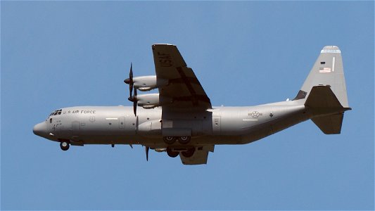Lockheed C-130J-30 Hercules 11-5738 USAF from Ramstein Airbase (4100 ft.)