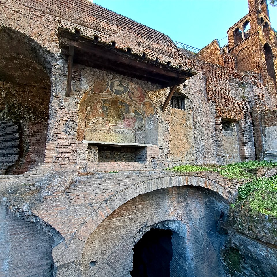 Fresco in Commune Di Roma Apartment Block Rome Italy