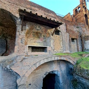 Fresco in Commune Di Roma Apartment Block Rome Italy