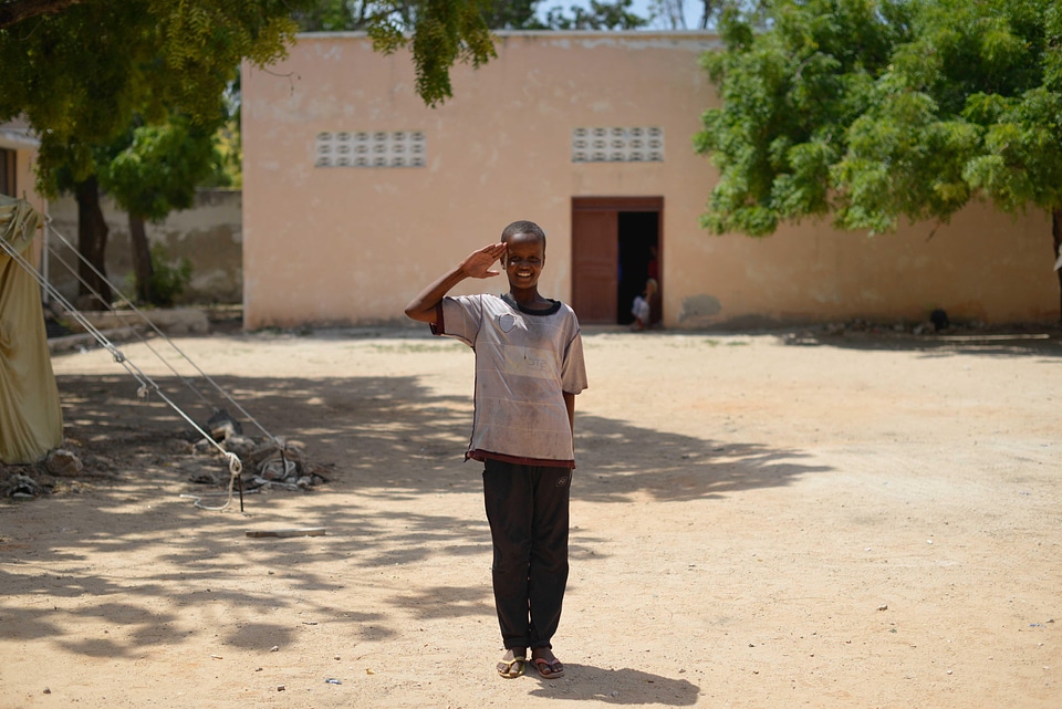 Military salute boy people