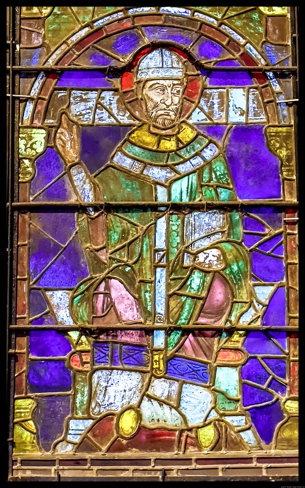 St. Thomas Becket Window made in 1919 from fragments of 13th-century glass, Canterbury Cathedral.