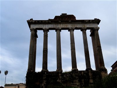 Temple of Saturn Roman Forum Rome Italy photo