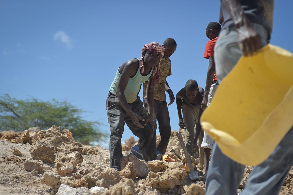 Work men building site