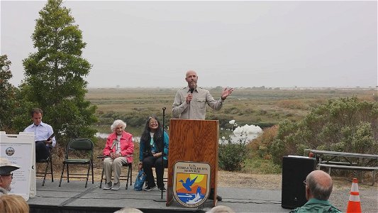 Matt Brown speaks during opening ceremony photo