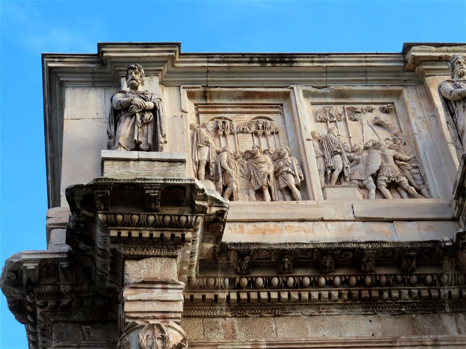 Top of Arch of Constatine Colosseum Rome Italy