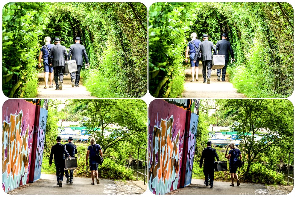 The Blues Brothers just taking a stroll.