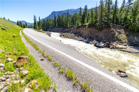 Yellowstone flood event 2022: Northeast Entrance Road washout near Trout Lake Trailhead (11) photo