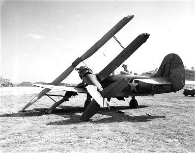 SC 171604 - First Island Command, New Caledonia. P-39 P-5 photo ship crashed with the Moth while landing at an airfield in New Caledonia. 4 January, 1943. photo