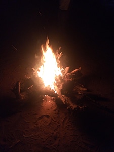 Campfire flame night