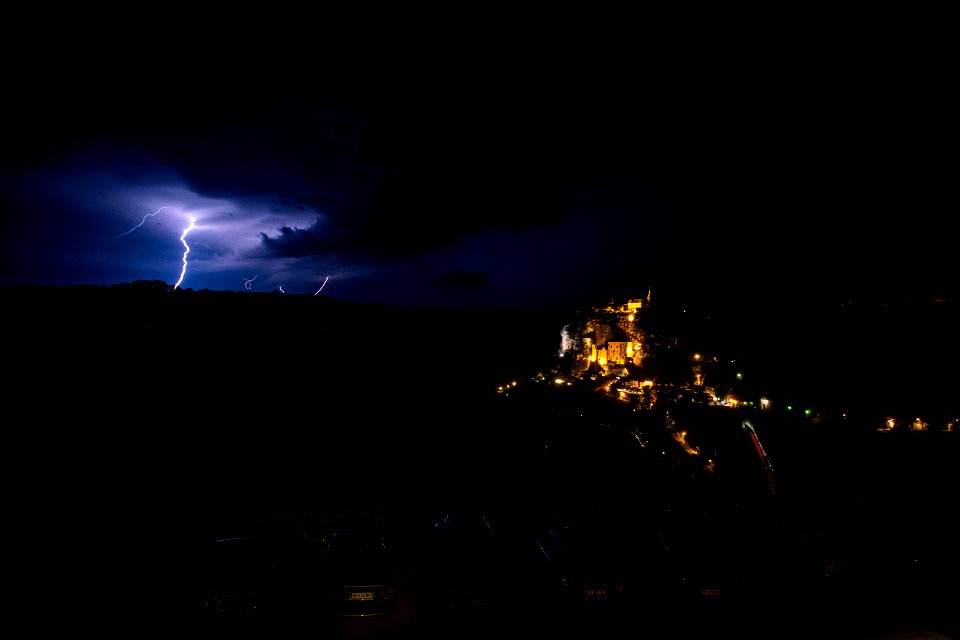 nuit d'orage sur Rocamadour