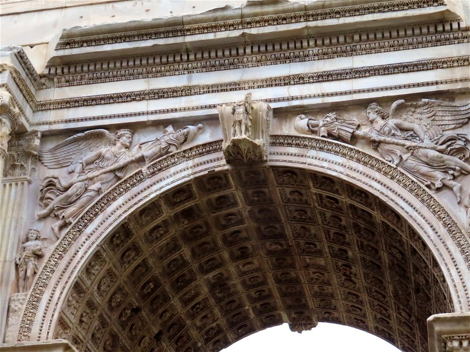 Inside of Septimius Severus Roman Forum Rome Italy