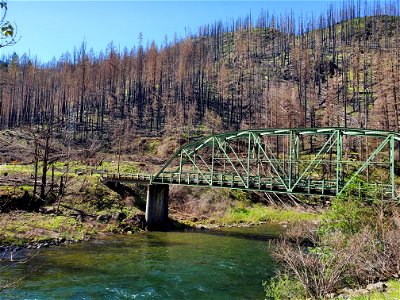 Memaloose Rd bridge over Clackamas River, Mt. Hood National Forest photo