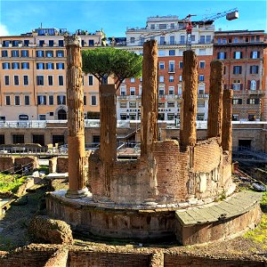 Random Site I walked by with three Pagan temple Ruins Rome Italy photo