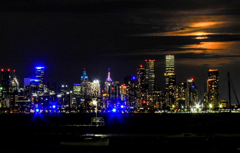 Moonlight over the city