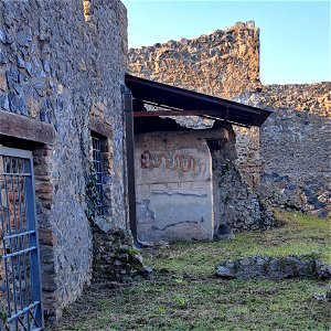 Finding frescos in random corners Ruins Pompeii Italy