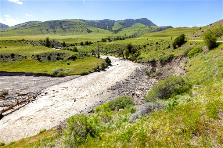 Yellowstone flood event 2022: Rescue Creek cutbanks near North Entrance Road