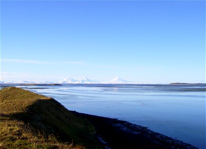 View of Unimak Volcanoes from Grant Pt photo