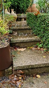 Stream through Garden as a result of recent rain photo