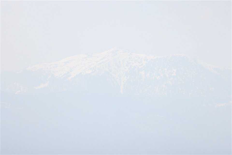 Sheep Mountain on a smoky spring afternoon photo