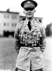 SC 334522 - Sergeant Frazier, a member of Company F, 21st Infantry, winner of the Star-Bulletin Marksmanship Trophy. Schofield Barracks, Hawaii. 1 April, 1933.