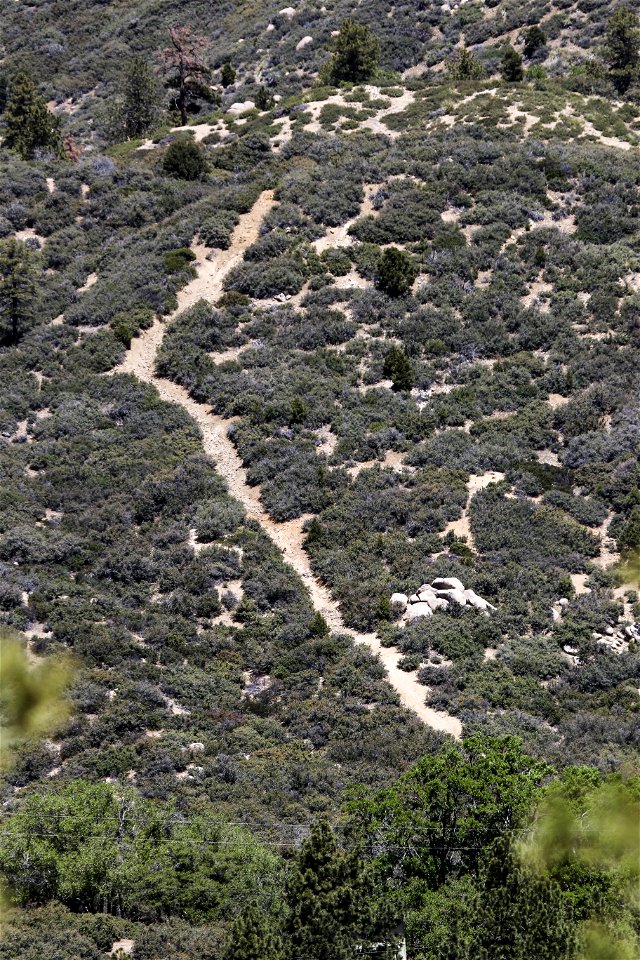 MAY 16: A fuel break cuts through mountains