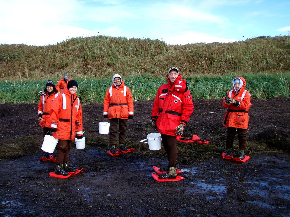 Gearing up for sea grass sampling at Izembek - Copy