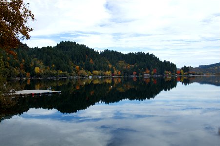 Triangle lake, Oregon, in fall. photo