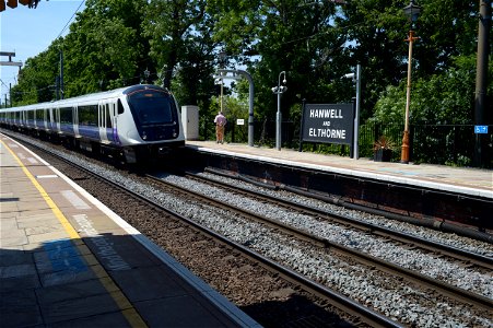 Class 345 train entering Hanwell station bound for London Paddington photo