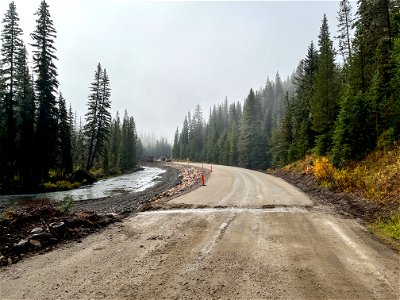 Northeast Entrance Road repair progress October 4, 2022