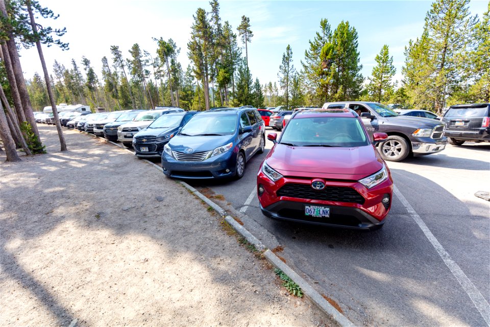 Waiting for parking at Norris Geyser Basin middle lot (2)