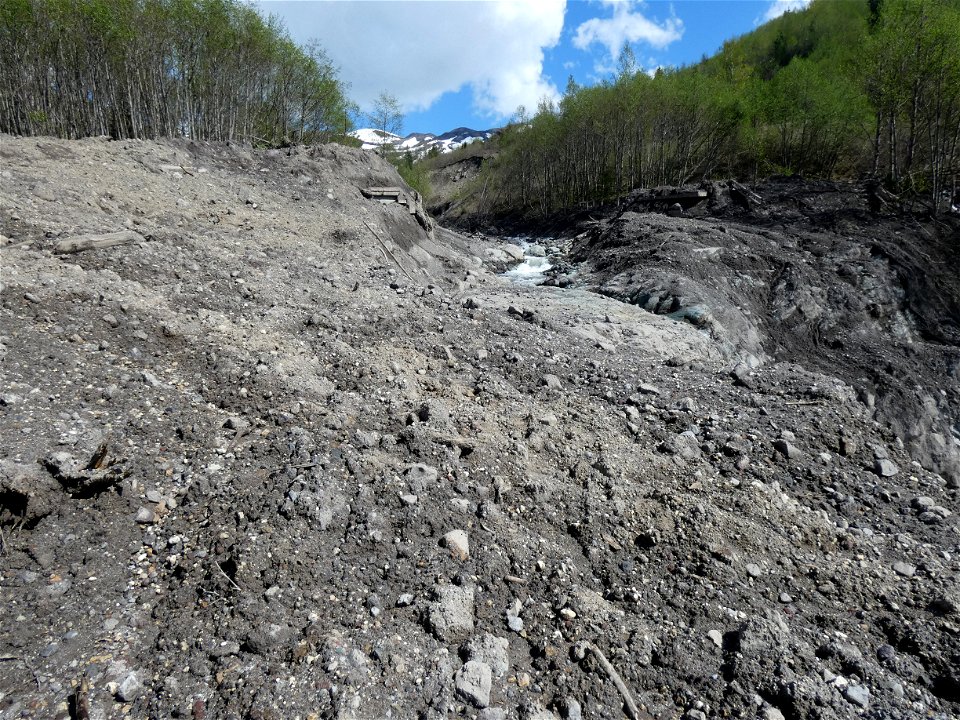 20230518_Ground view of debris flow downstream of outlet_USGS_T Christianson_P1000856