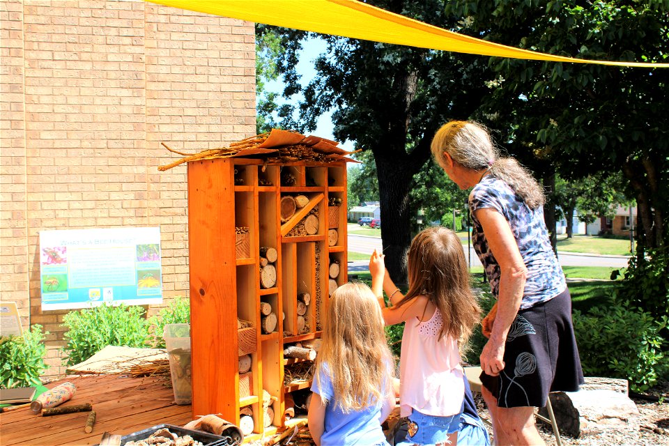 Making a pollinator house at Pollinator Palooza photo