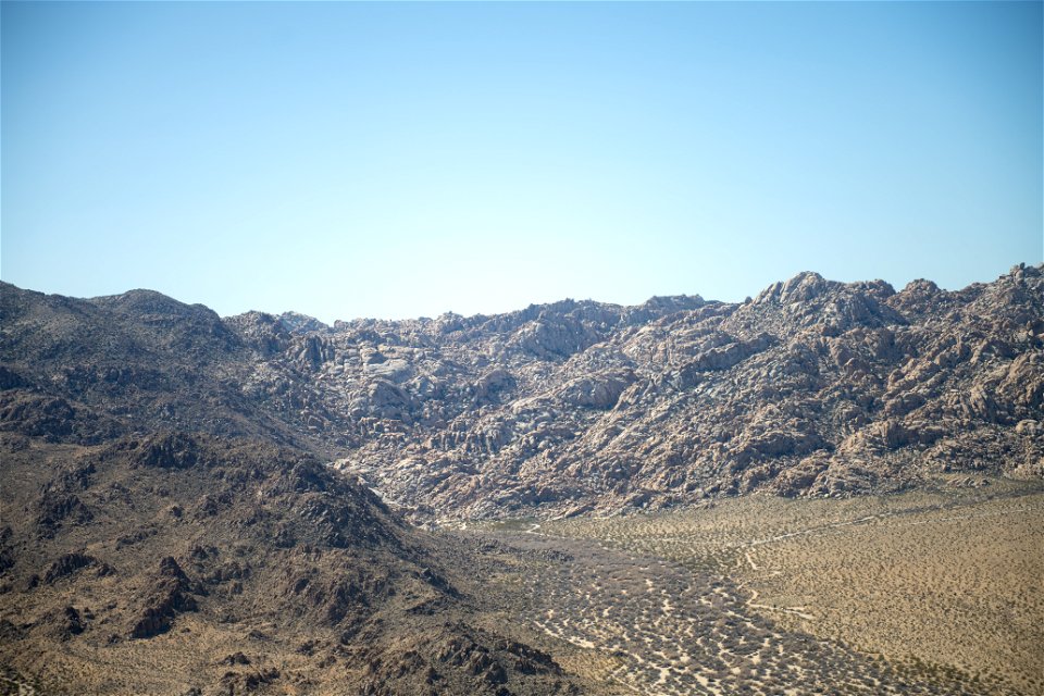 Aerial view of Joshua Tree National Park Indian Cove