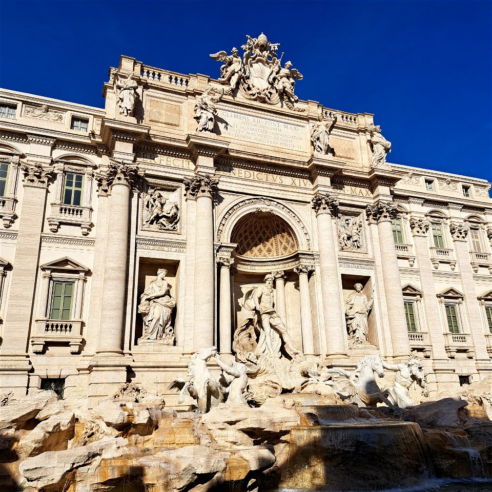 Top of Trevi Fountain Rome Italy