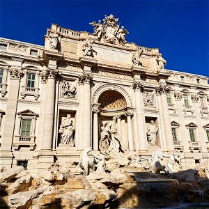 Top of Trevi Fountain Rome Italy photo