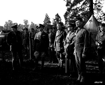 SC 151570 - Major General John C.H. Lee and staff during inspection tour of American troops in England.