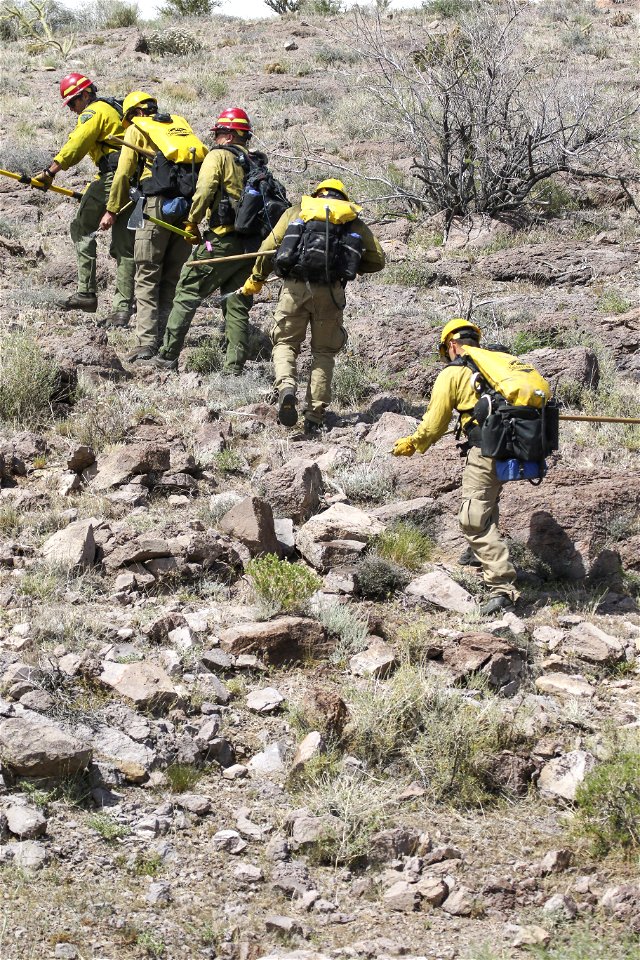 MAY 15 Firefighters practice attack on mock fire photo