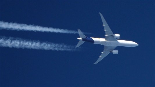 Boeing 777-FBT  D-ALFG  Lufthansa Cargo (Flying 100% CO₂ neutral Livery) - Frankfurt to Tel Aviv (34600 ft.)