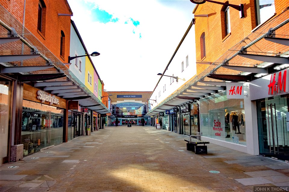 Fremlin Walk Maidstone during COVID. Most stores are closed.
