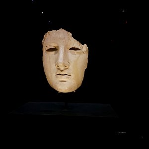 Ivory Mask Recovered from Covert Archeologists Palazzo Massimo Rome Italy photo