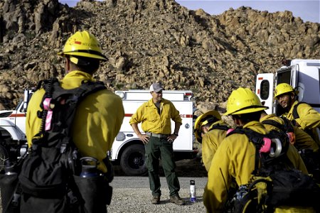 Wildland fire crew near Quail Mountain photo