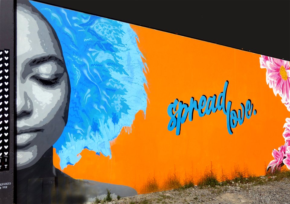 Spread Love, Mural Christchurch.