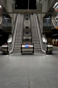 Escalators from platform at new Battersea Power Station station