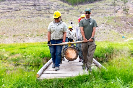 YCC Alpha Crew 2021: helping trail crew build a foot bridge (3)