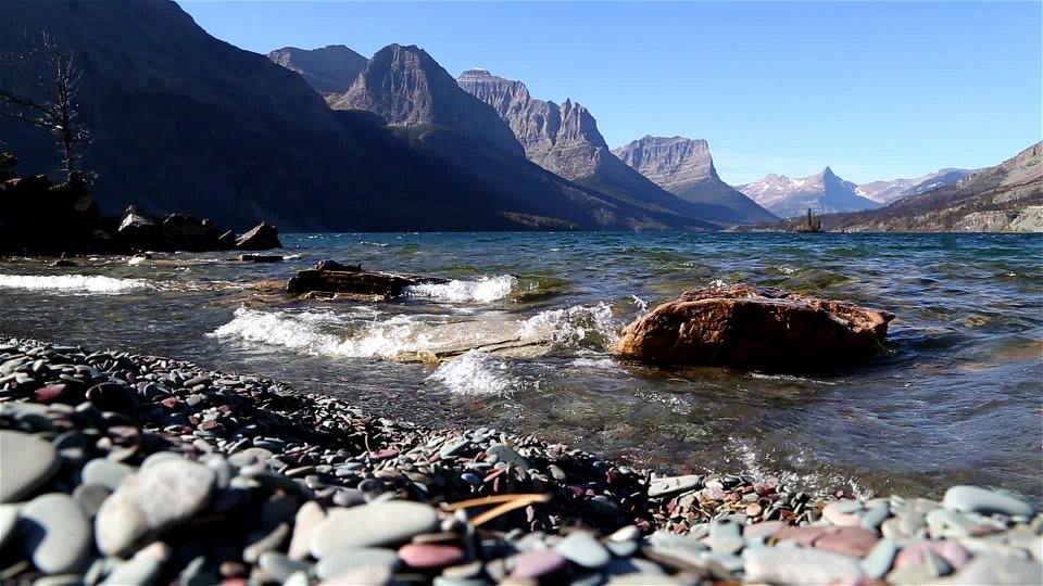 Waves on Saint Mary Lake photo