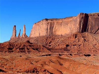 Three Sisters Butte at Monument Valley in AZ